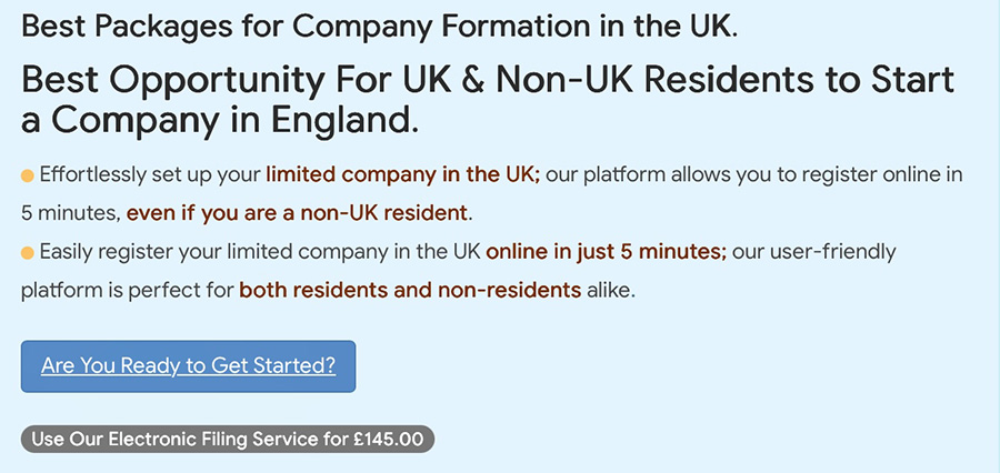Best package for company formation services in the UK and Northern Ireland, highlighting key features and benefits. Comprehensive package for company formation in the UK, showcasing essential services and advantages.