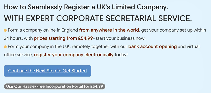 Infographic illustrating the steps to register a company in the UK, including necessary documents and procedures. Visual guide detailing the process of company formation in the UK highlighting key steps and requirements.